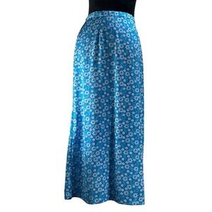 Christopher and Banks Blue Floral Daisy Maxi Skirt daisy spring Y2K feminine